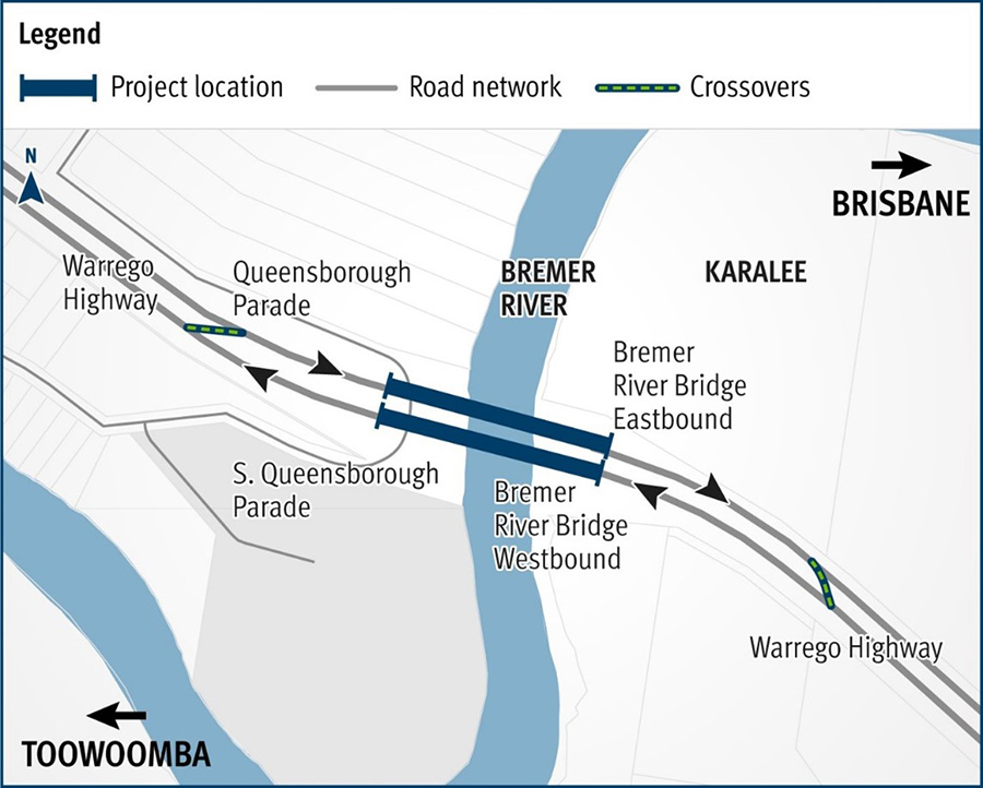 Bremer River Bridge project location map